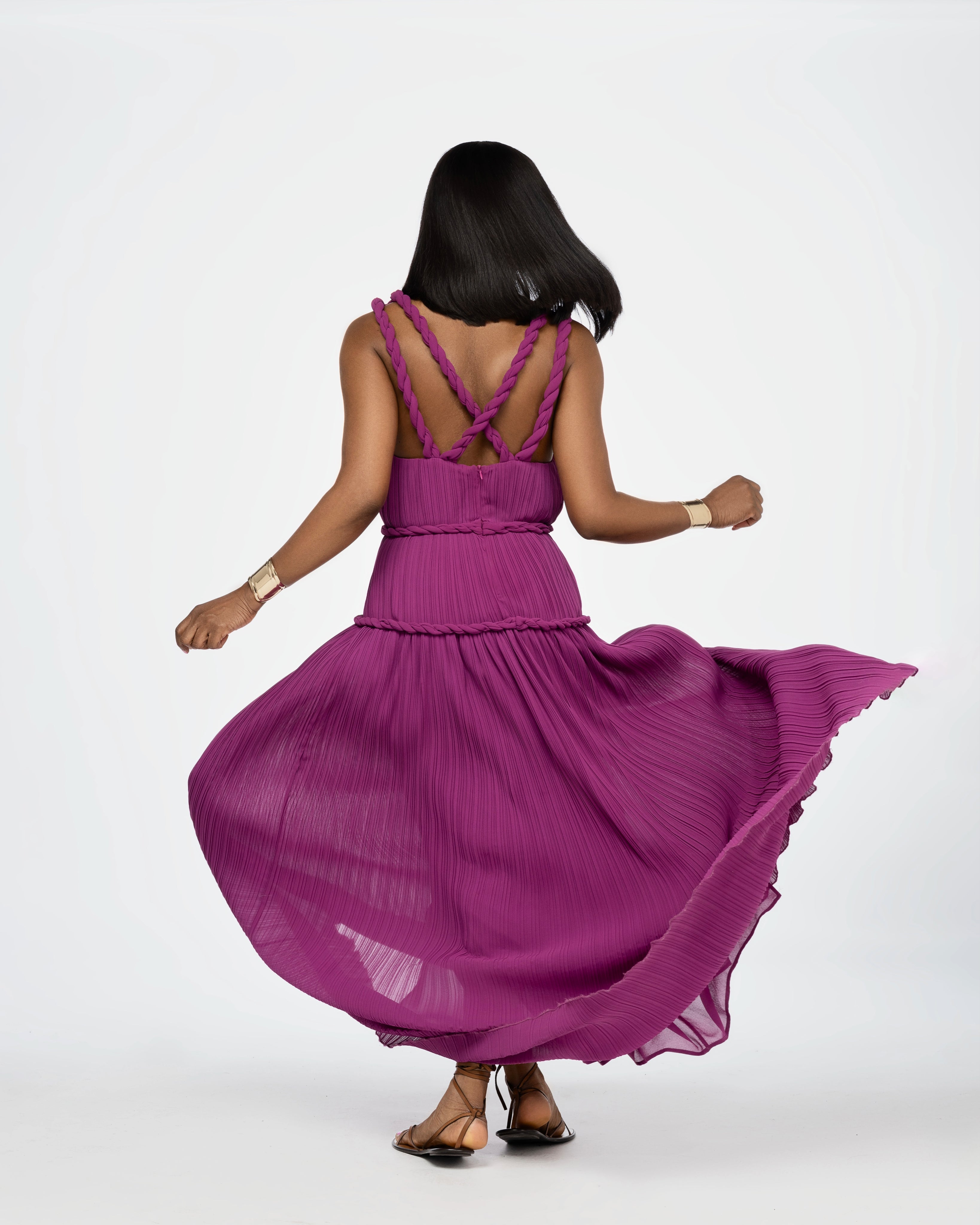Audrey Chiffon Pleated Maxi Dress