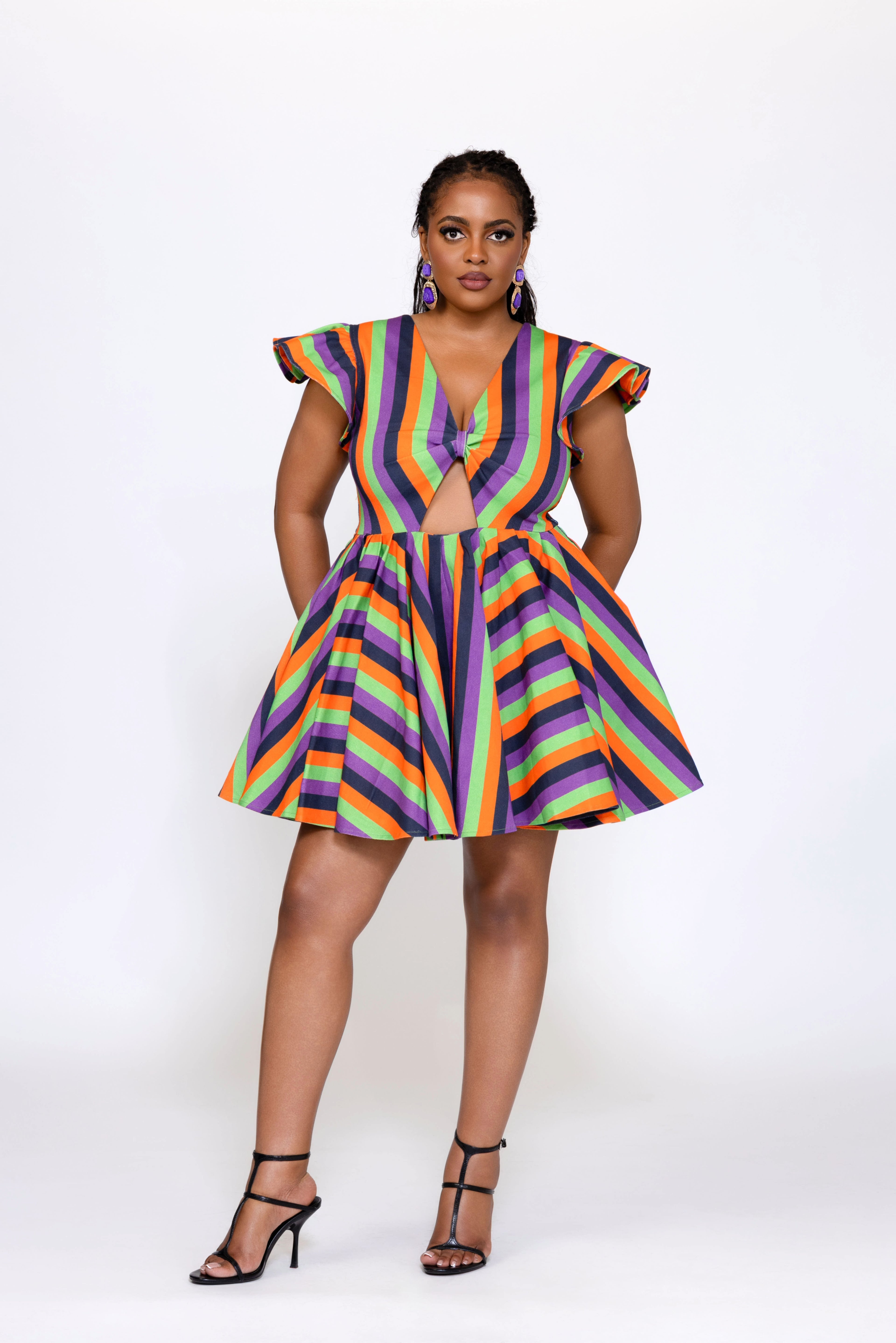 Lulu Denim Multi Color Cut-out Dress