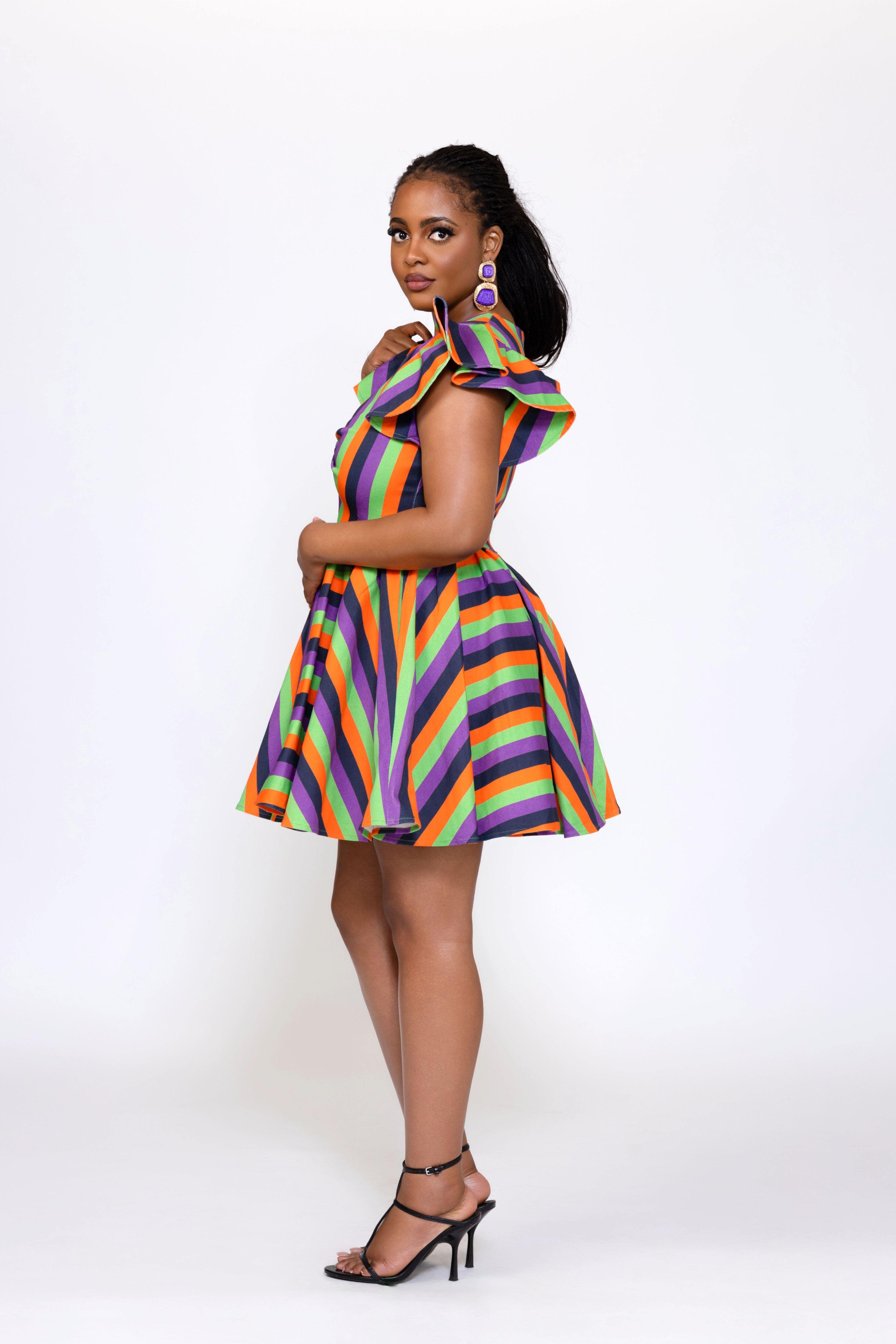 Lulu Denim Multi Color Cut-out Dress