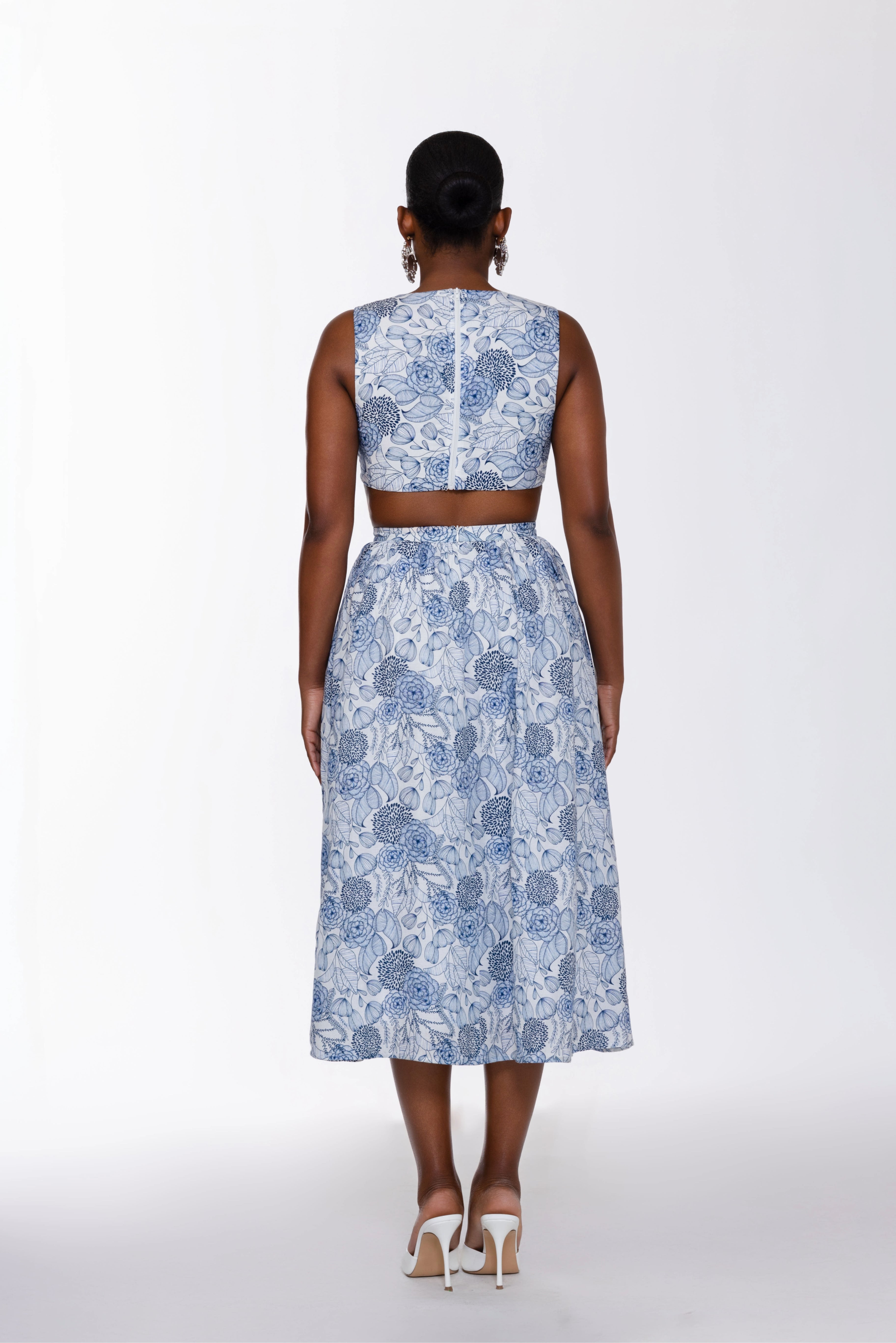 Kambili Cut Out Cotton Dress In Floral