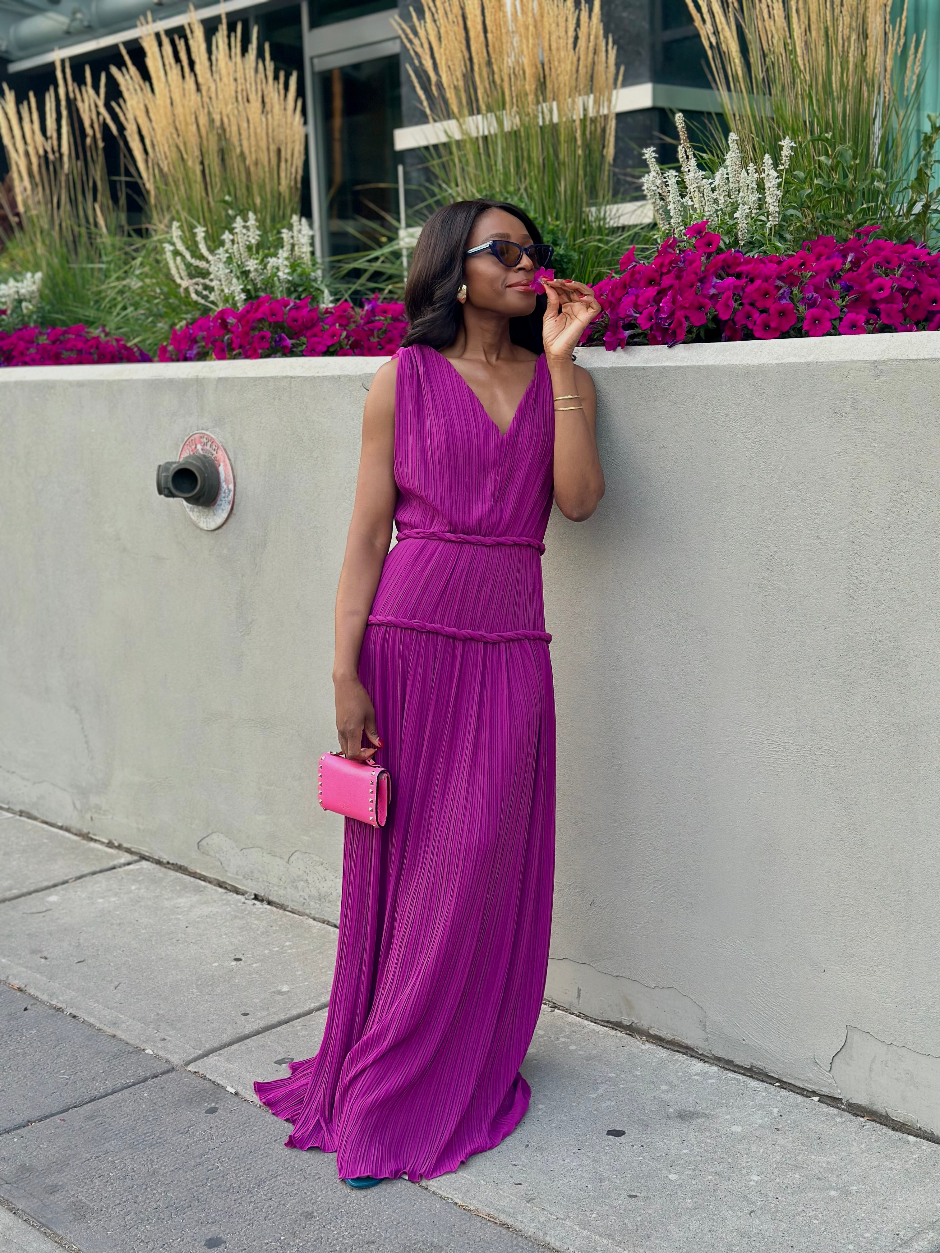 Audrey Chiffon Pleated Maxi Dress