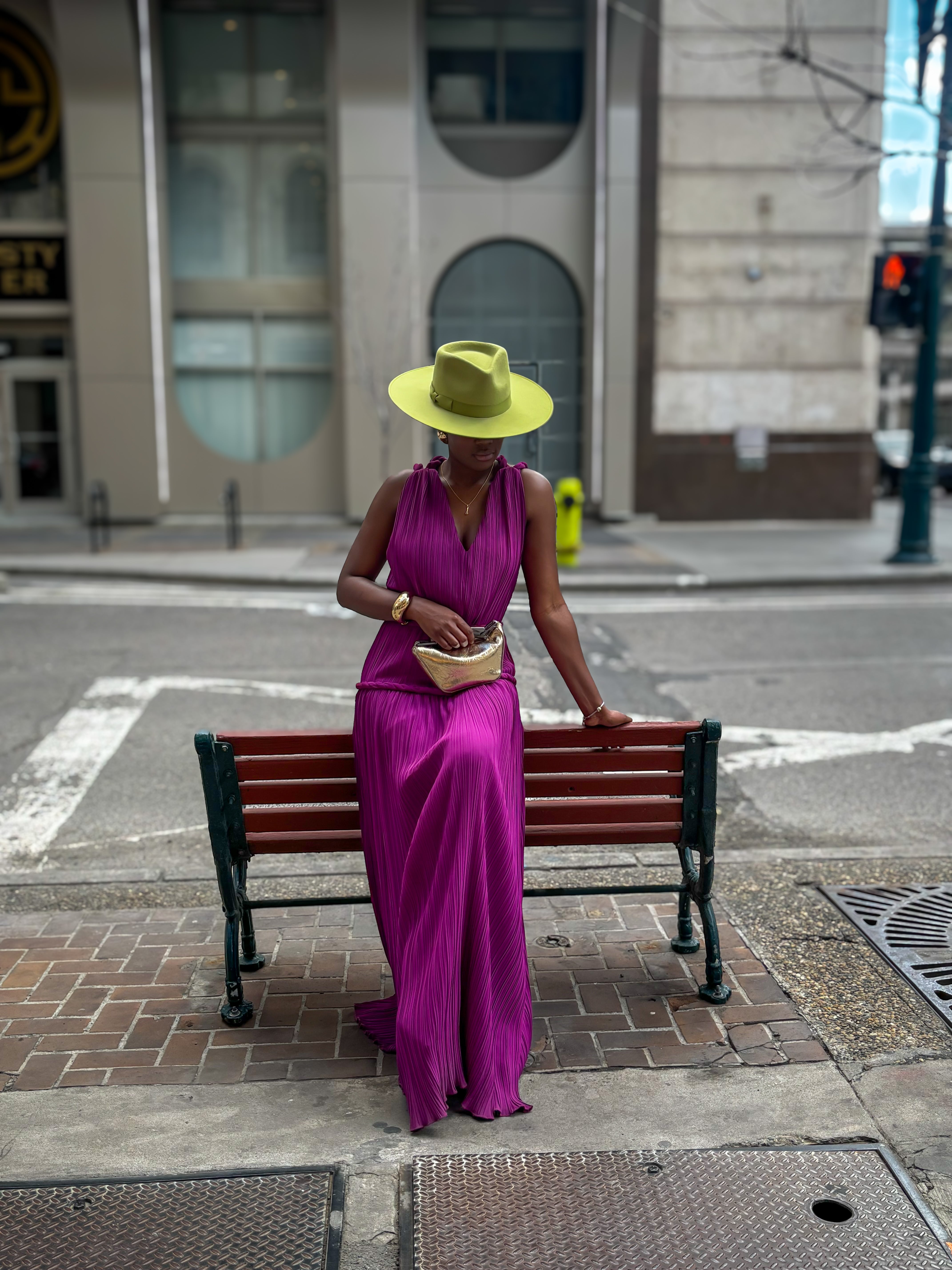 Audrey Chiffon Pleated Maxi Dress