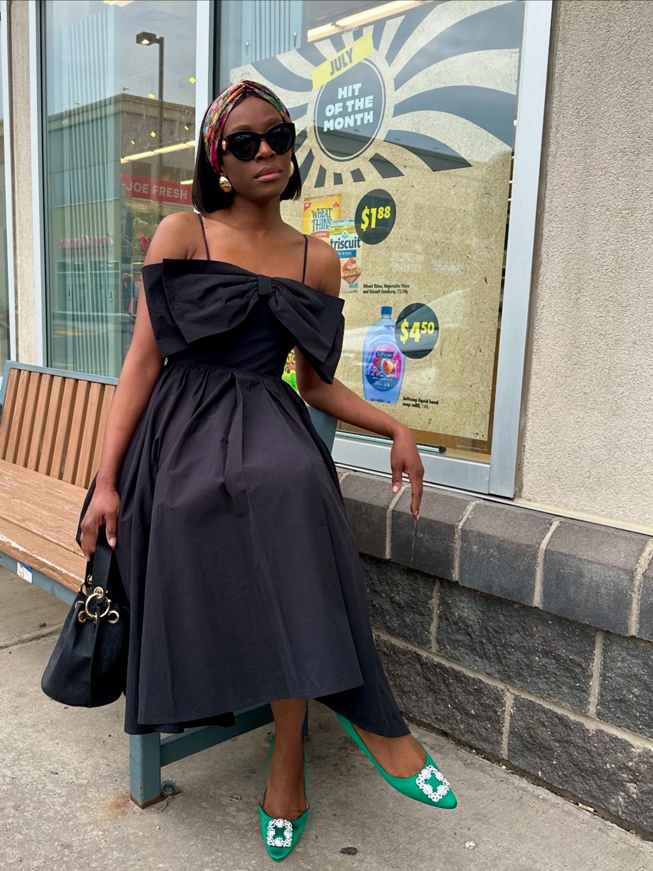 JACINTA Cotton BOW DRESS In BLACK