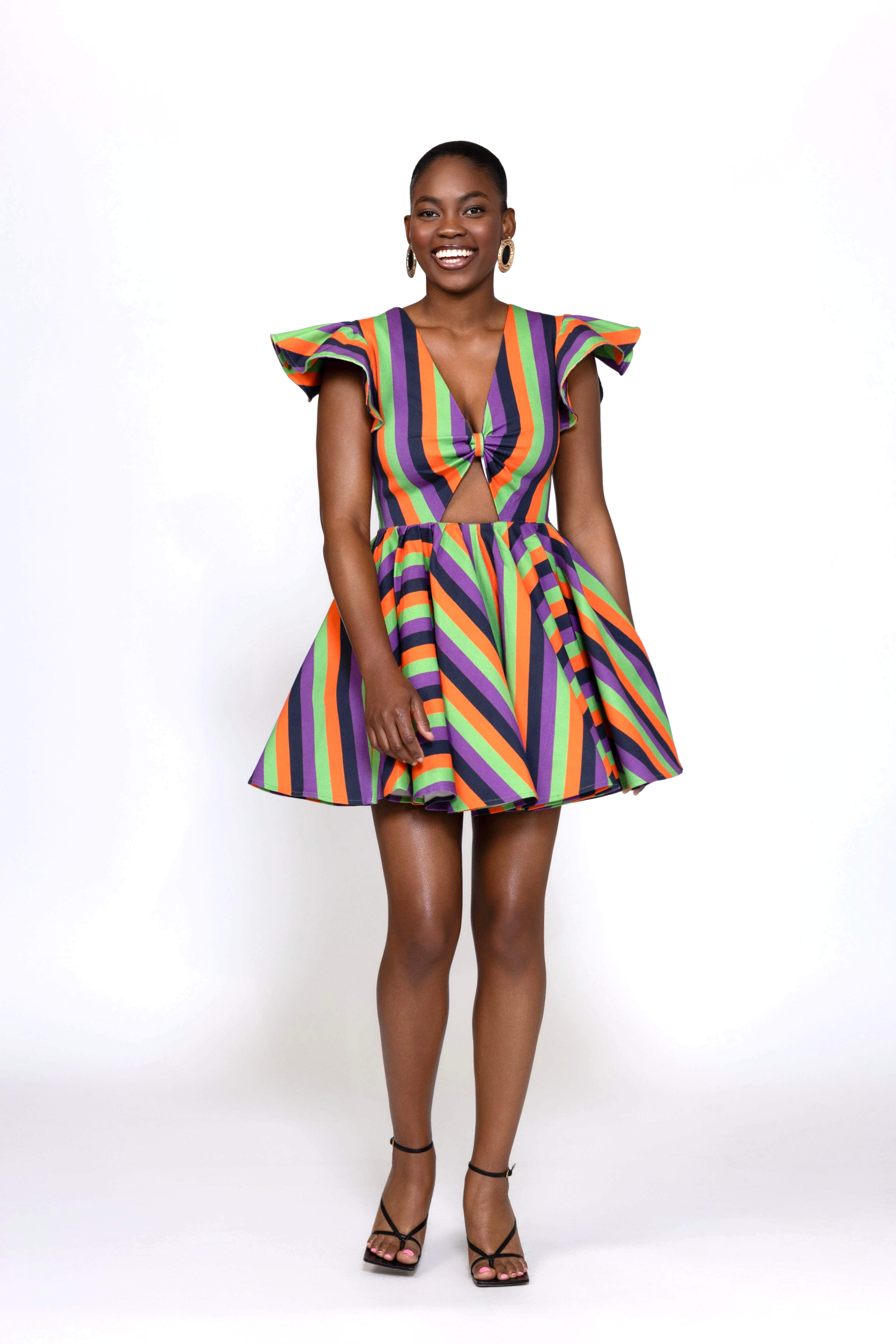Lulu Denim Multi Color Cut-out Dress