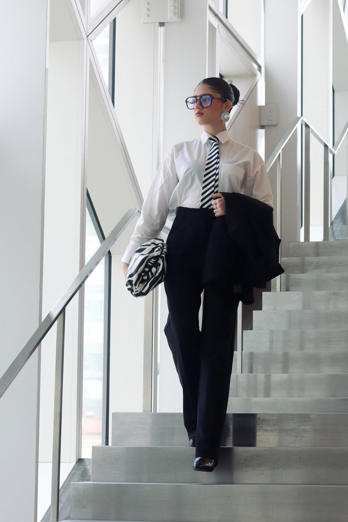 Chikito Crepe Double-Breasted Tailored Suit In Black (Blazer & Pants)