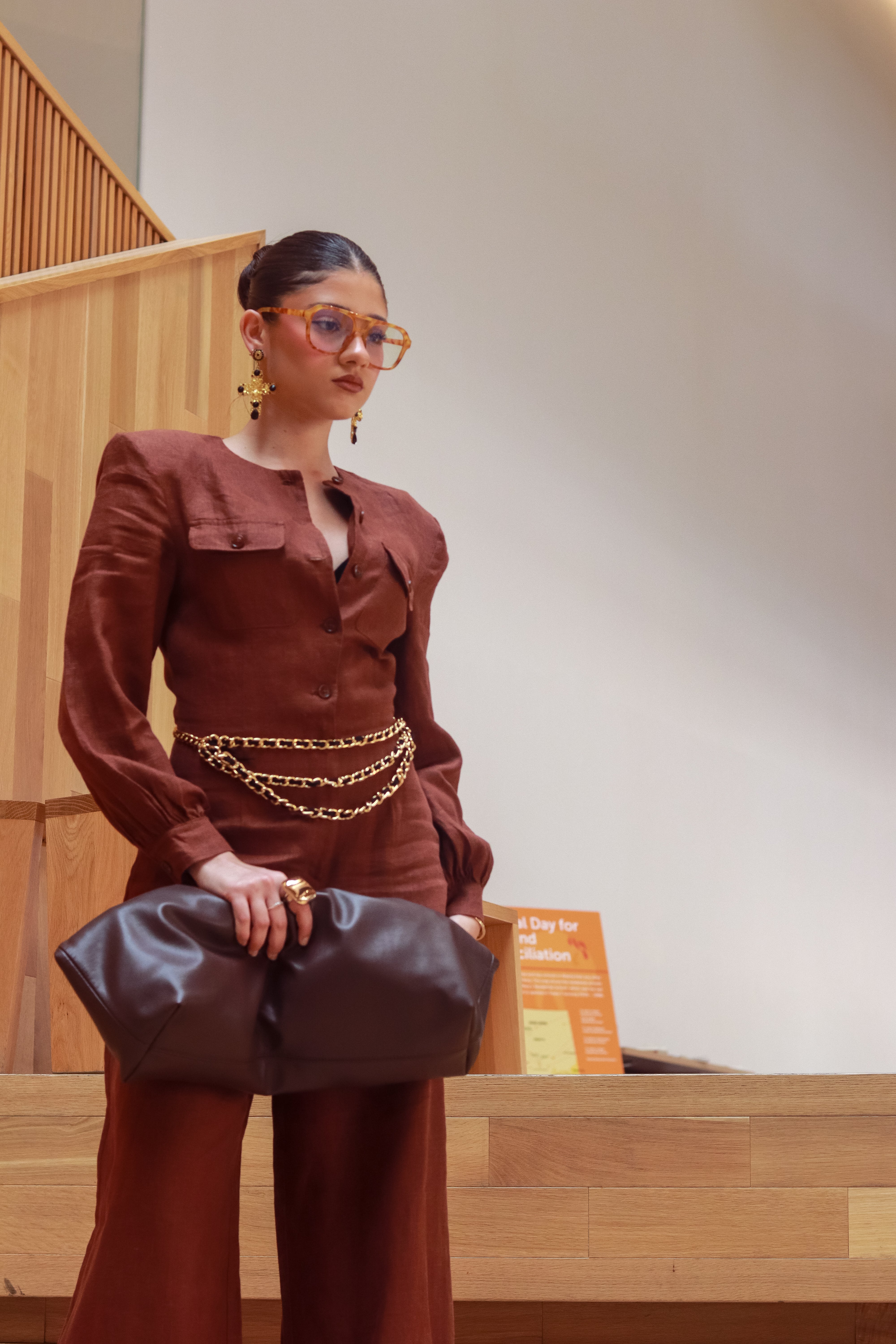 Amaal Crystal Collar Jumpsuit en noir