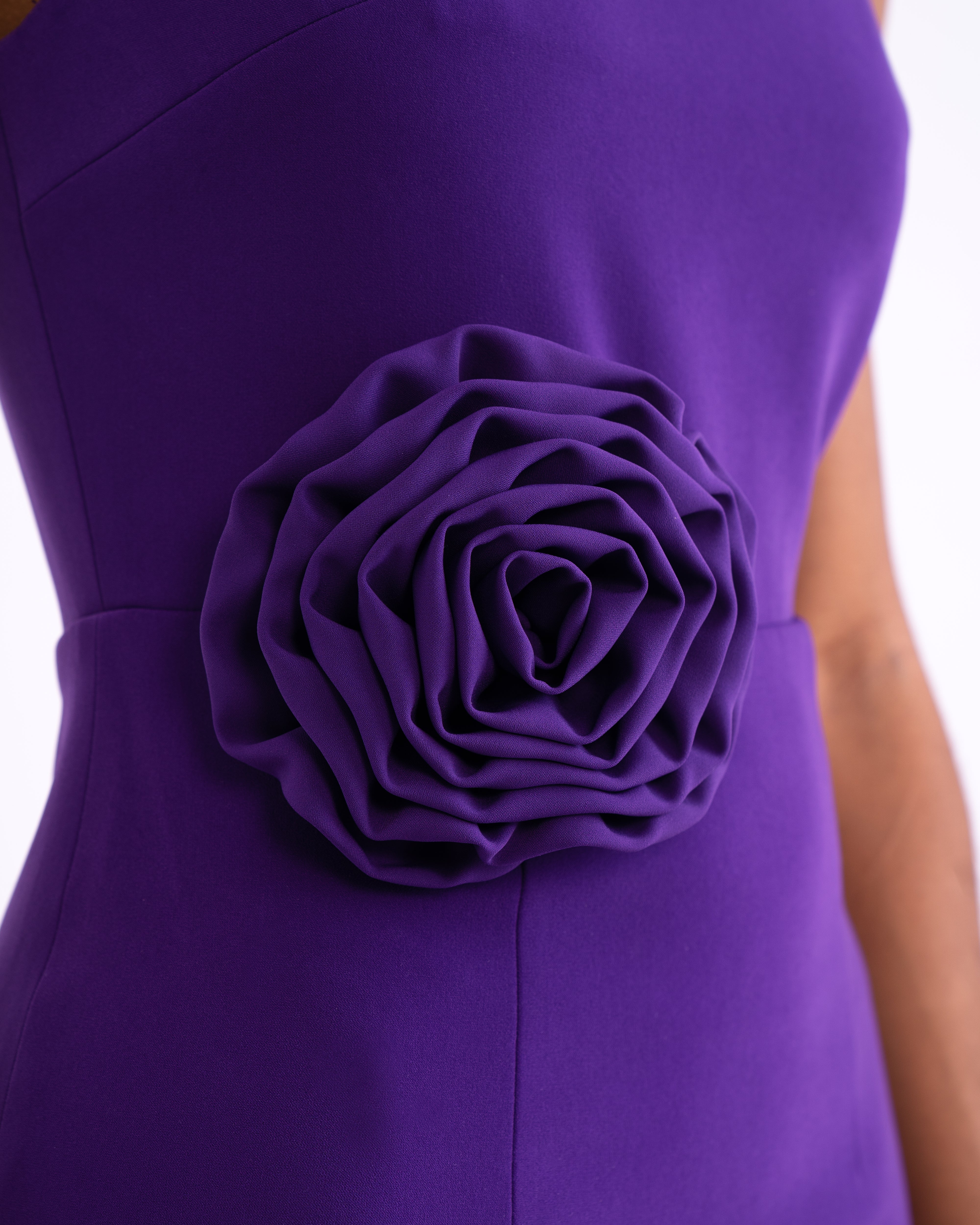 Flora Valentina Crepe Cut Out Maxi Dress In Purple