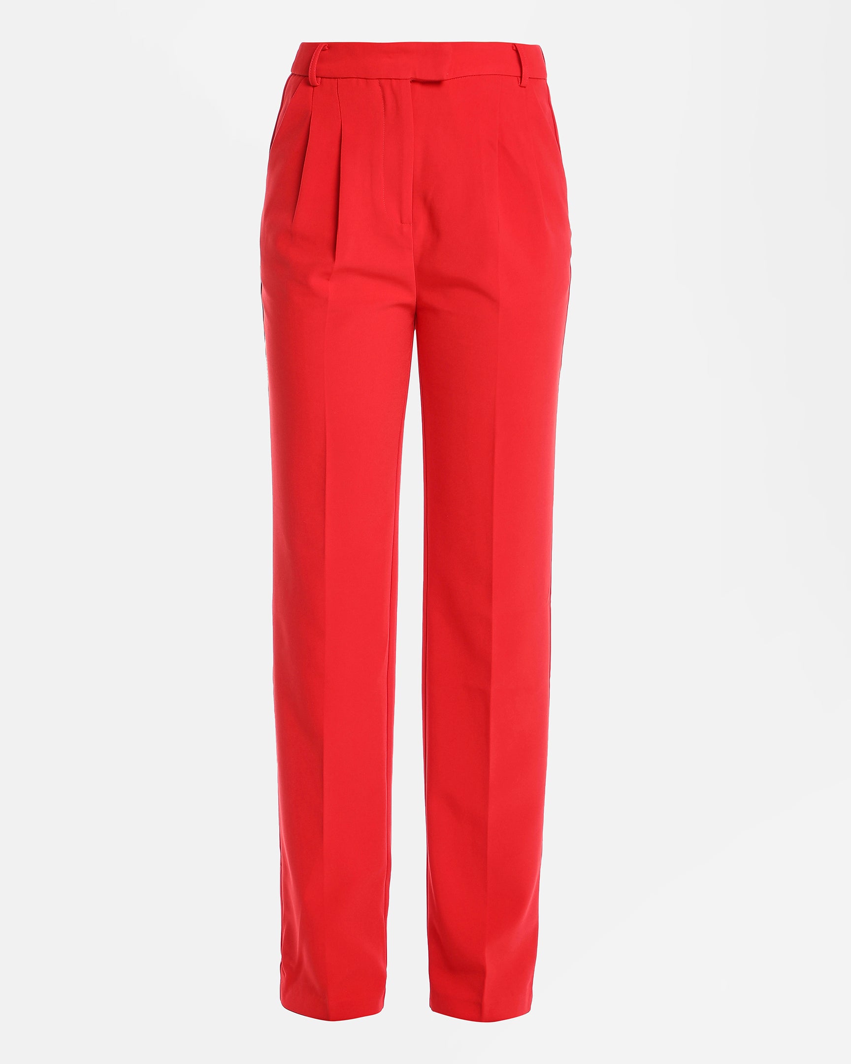 Chikito Crepe Double-Breasted Tailored Suit In Red (Blazer & Pants)