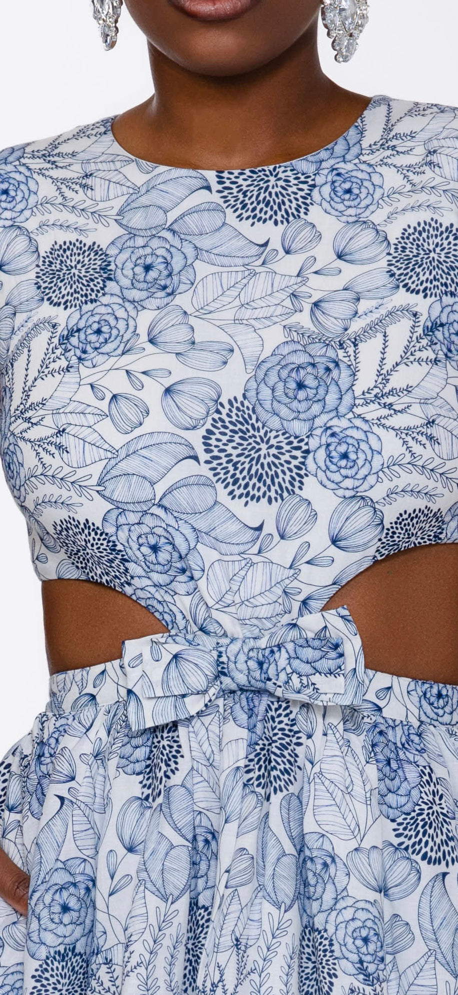 Kambili Cut Out Cotton Dress In Floral