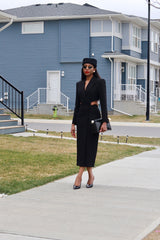Imane Robe à découpes festonnées en noir