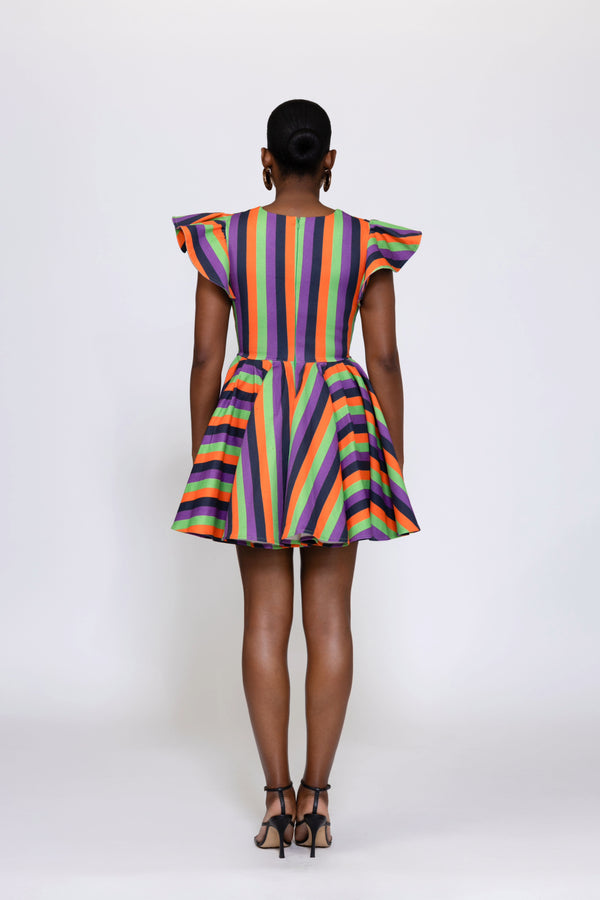 Lulu Denim Multi Color Cut-out Dress