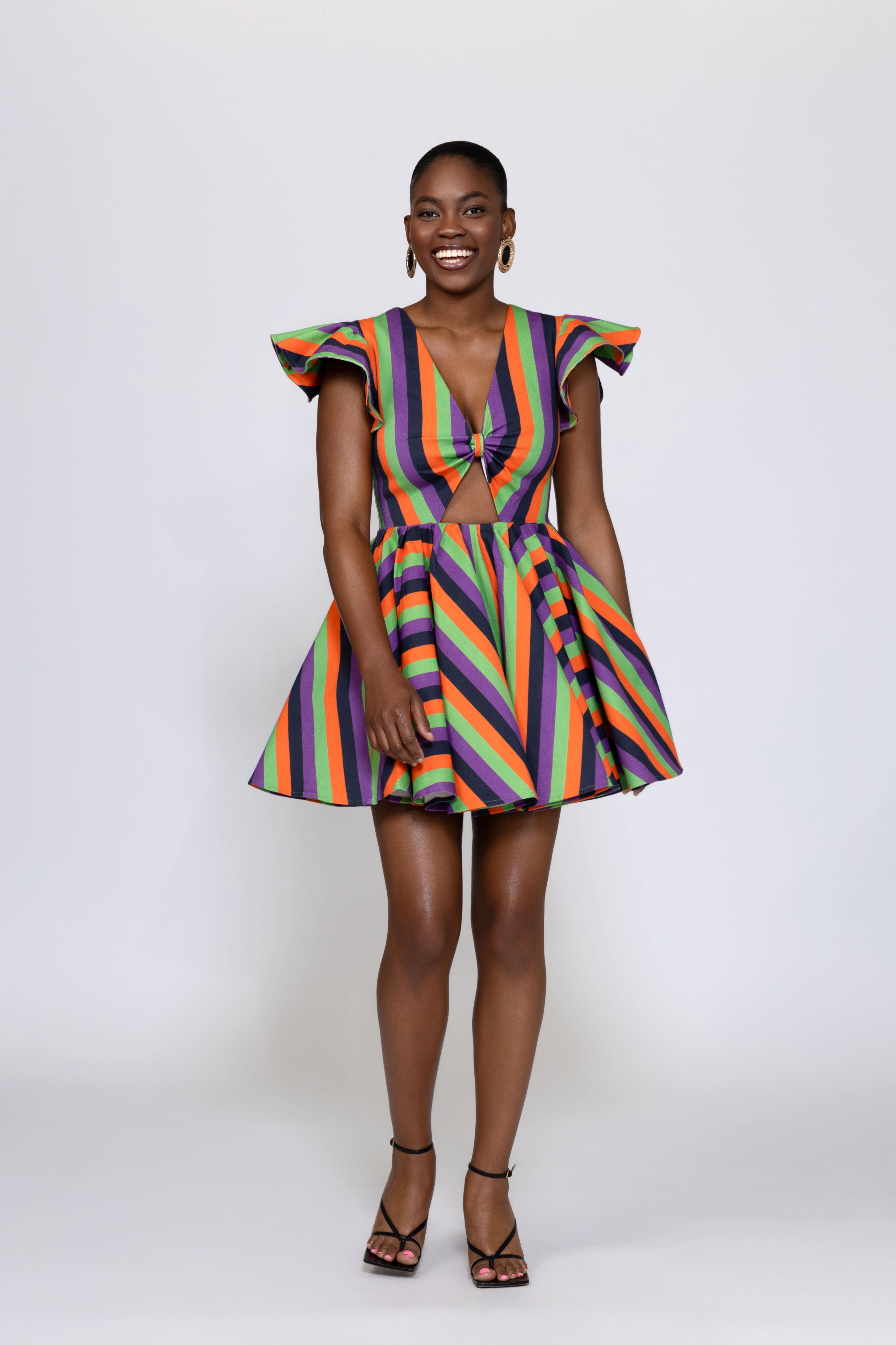 Lulu Denim Multi Color Cut-out Dress