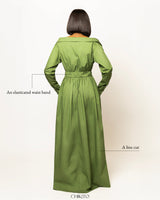 Ada Off Shoulder Shirt Dress- Green