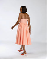 JACINTA BOW DRESS-PEACH