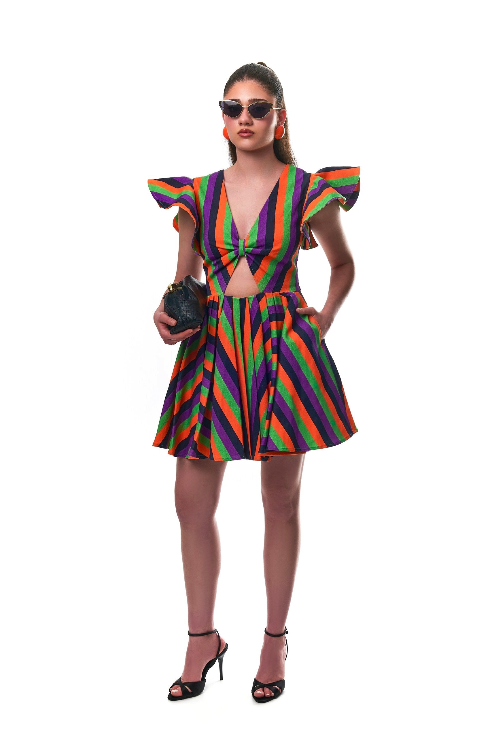 Lulu Denim Multi Color Cut-out Dress