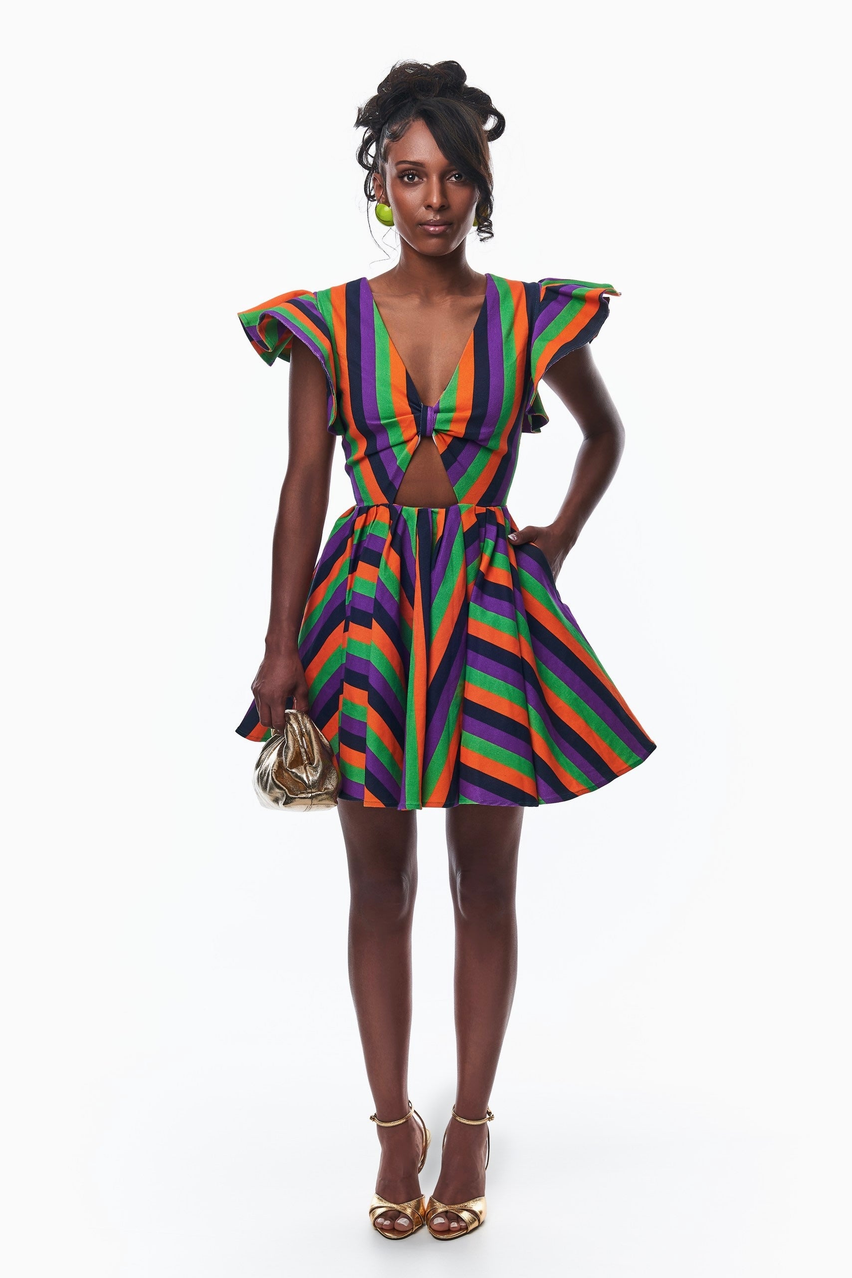 Lulu Denim Multi Color Cut-out Dress