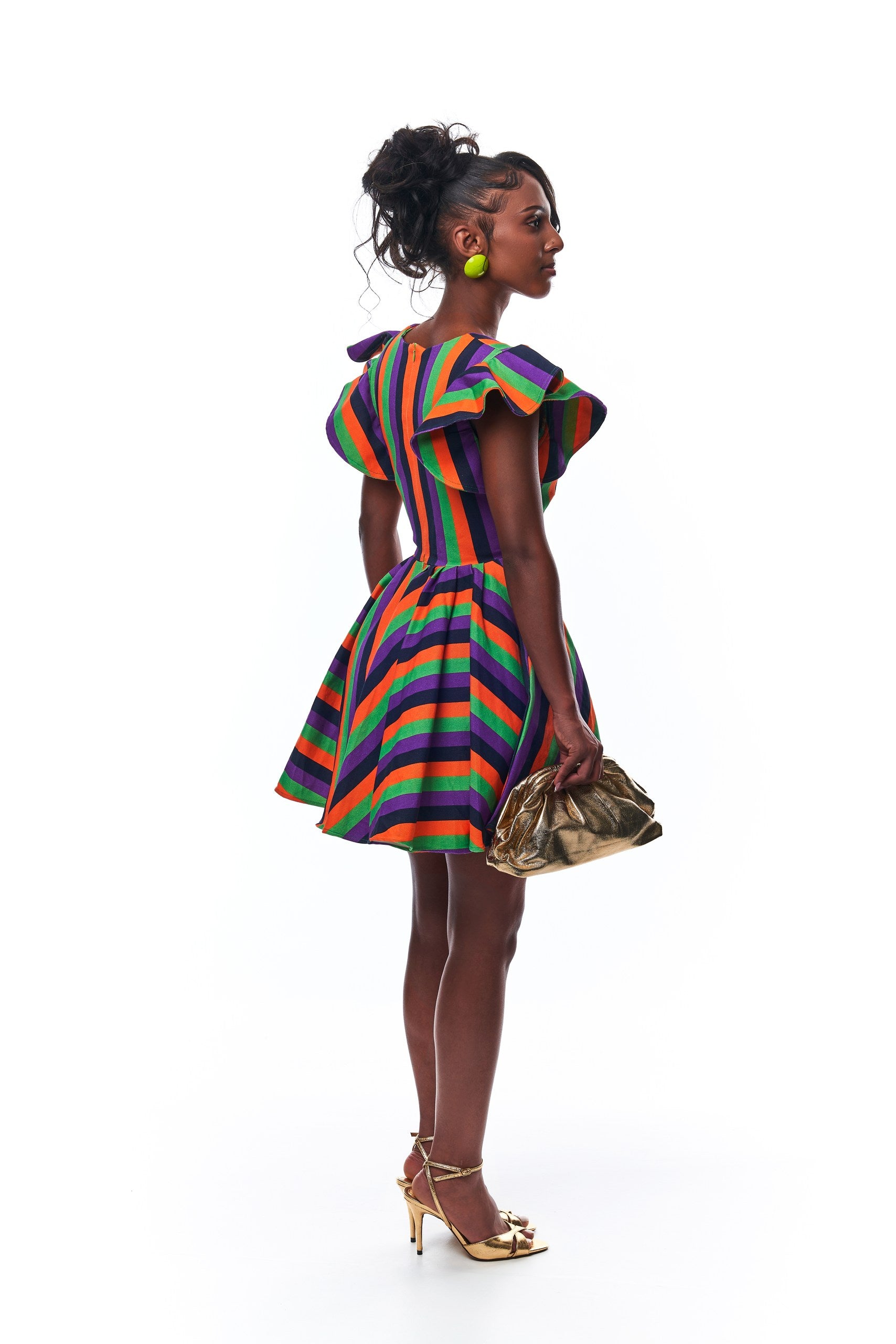 Lulu Denim Multi Color Cut-out Dress
