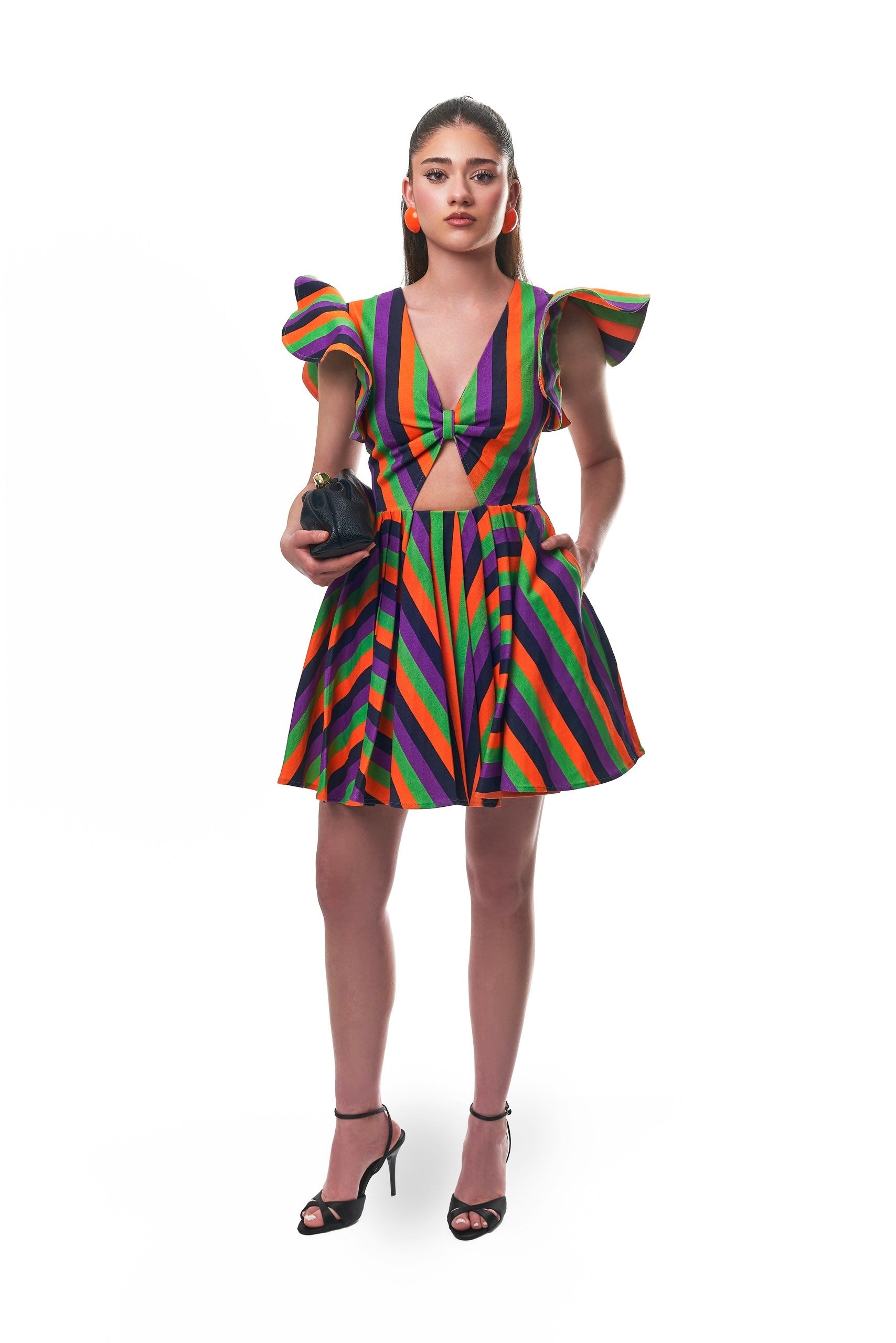 Lulu Denim Multi Color Cut-out Dress