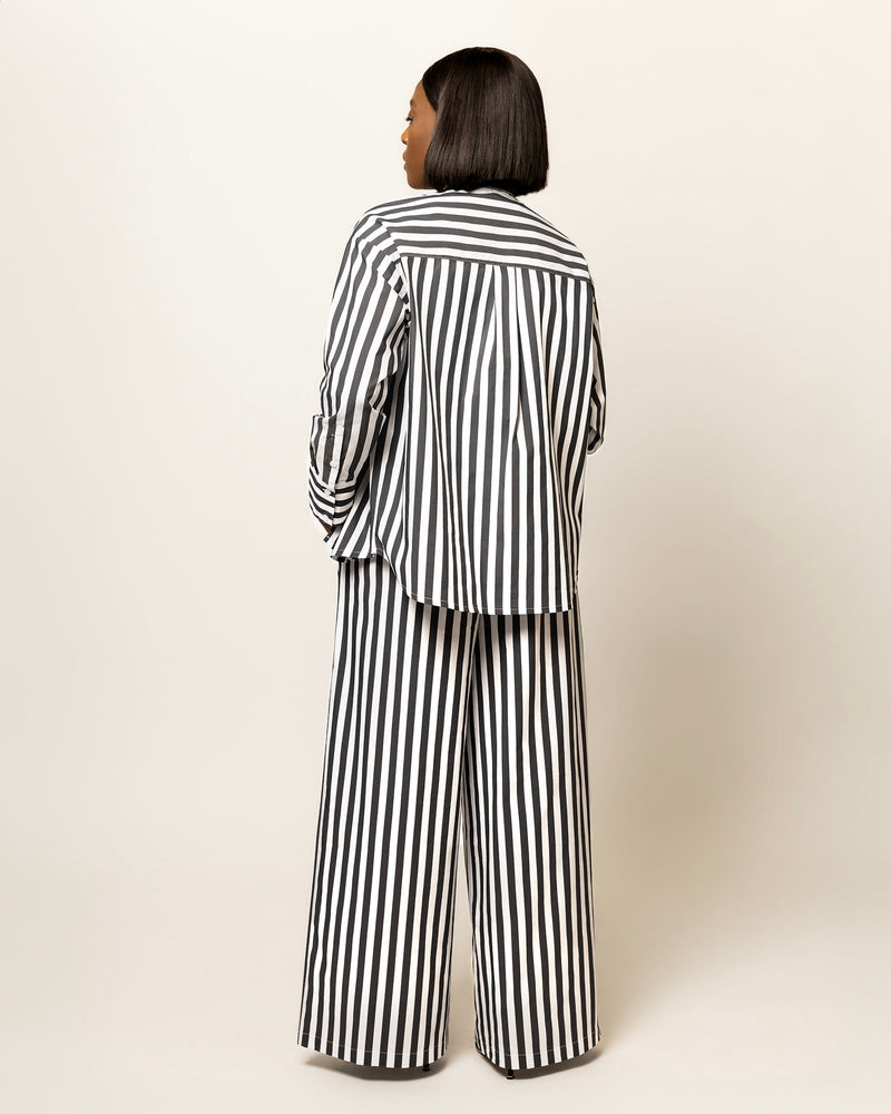 Alexa Striped Shirt In Black & White(Shirt only)