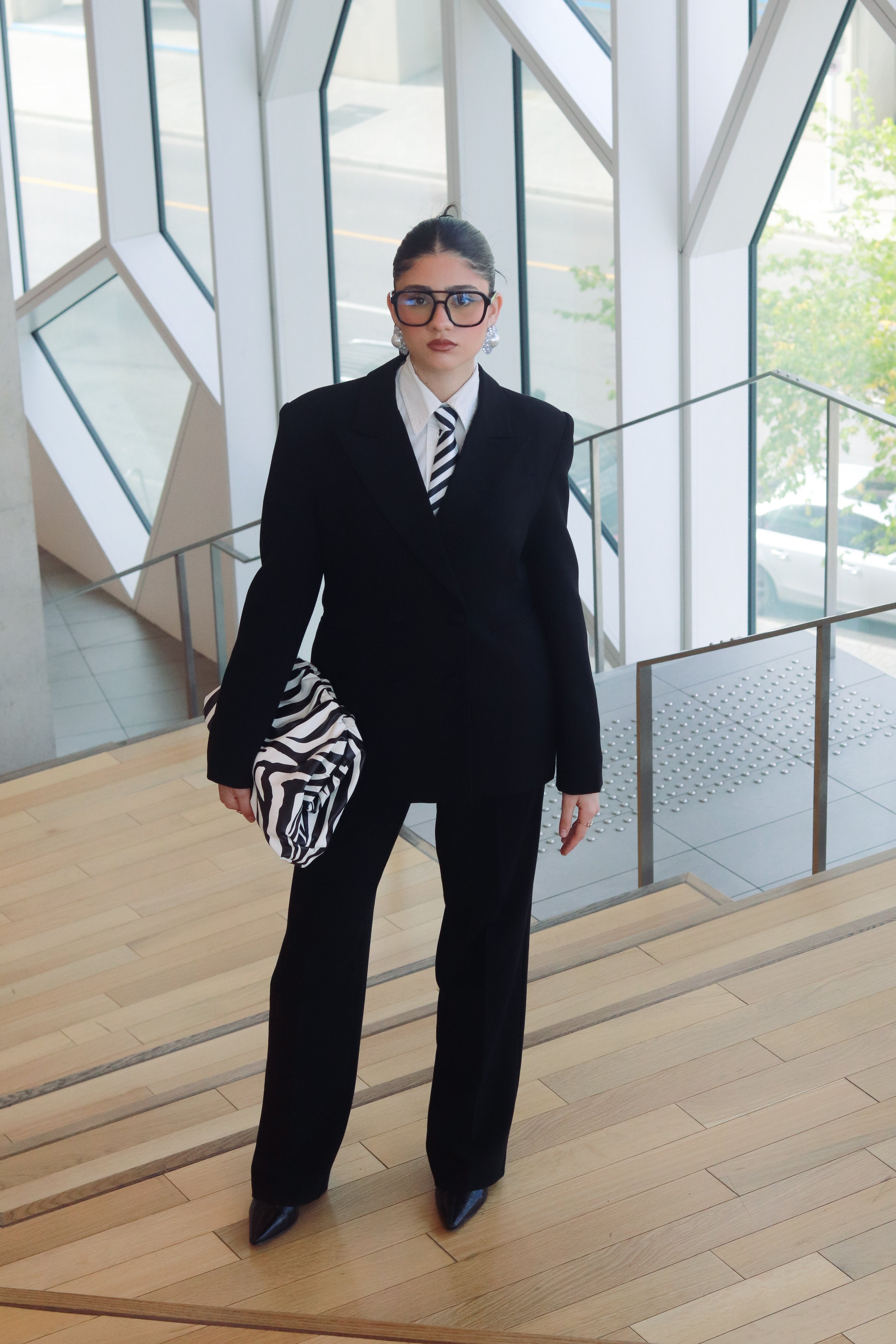 Chikito Crepe Double-Breasted Tailored Suit In Black (Blazer & Pants)