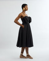 JACINTA BOW DRESS-BLACK