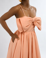 JACINTA BOW DRESS-PEACH