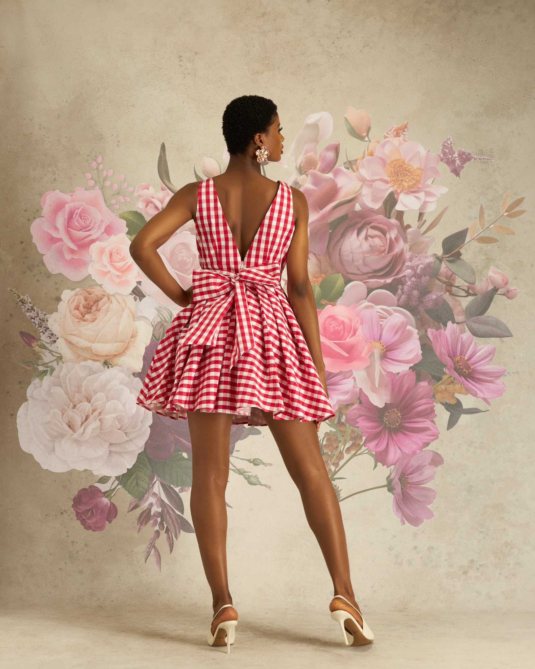 DOROTHY GINGHAM Cotton Blend Dress In RED