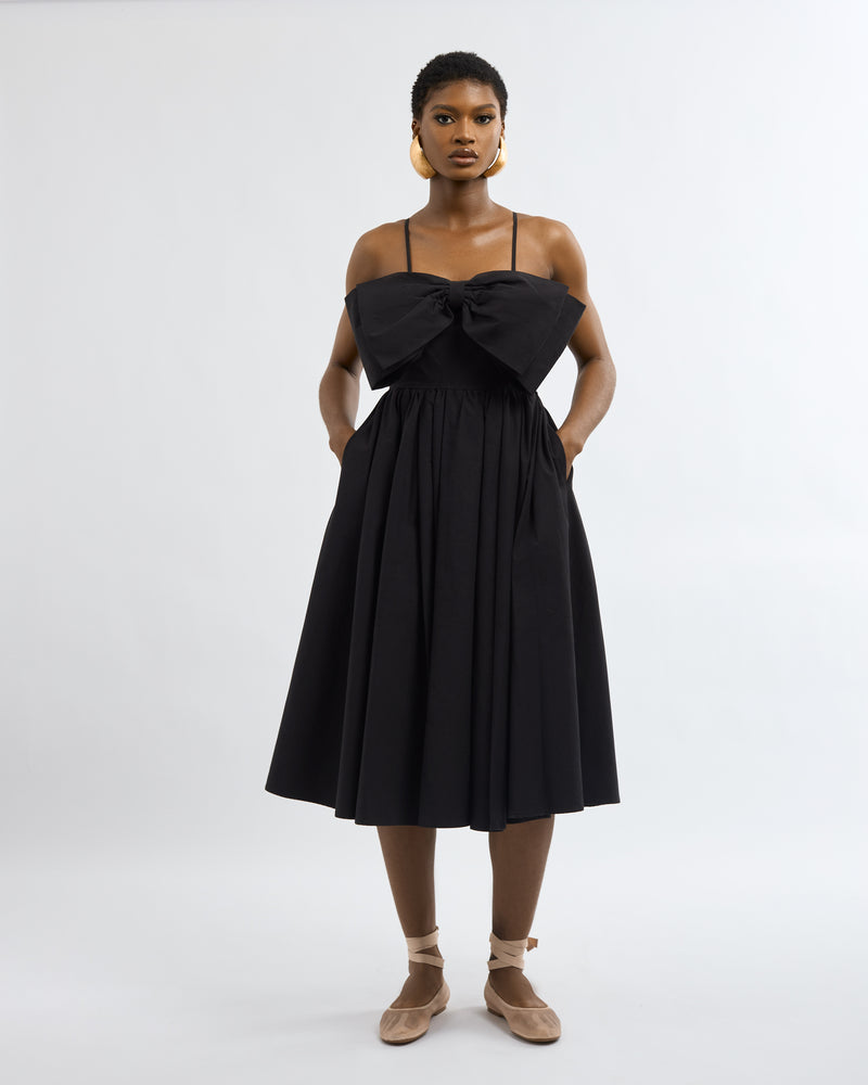 JACINTA BOW DRESS-BLACK